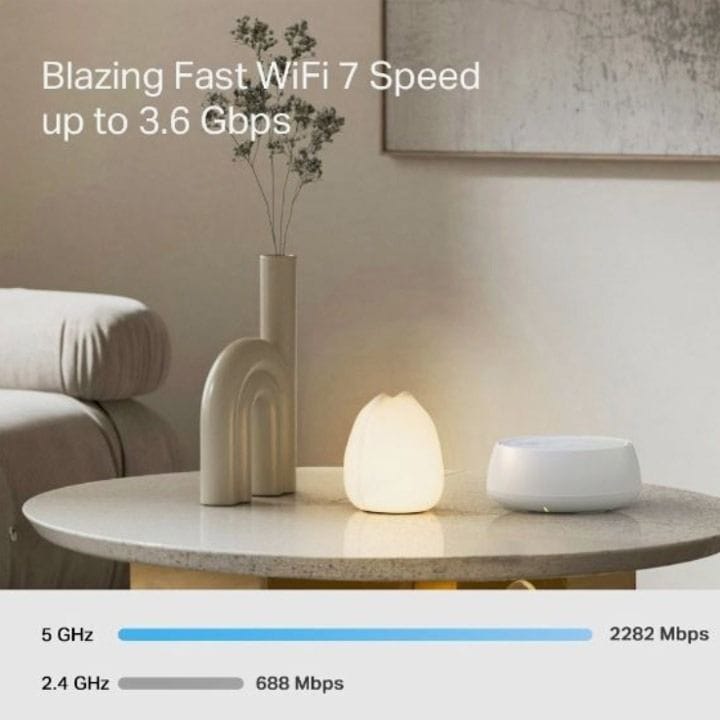 TP-Link Deco BE25 BE3600 Whole Home Mesh Wi-Fi 7 System (3-Pack) – 3.6Gbps Dual-Band, Multi-Link Operation, 2.5G Ports & AI Roaming | White
