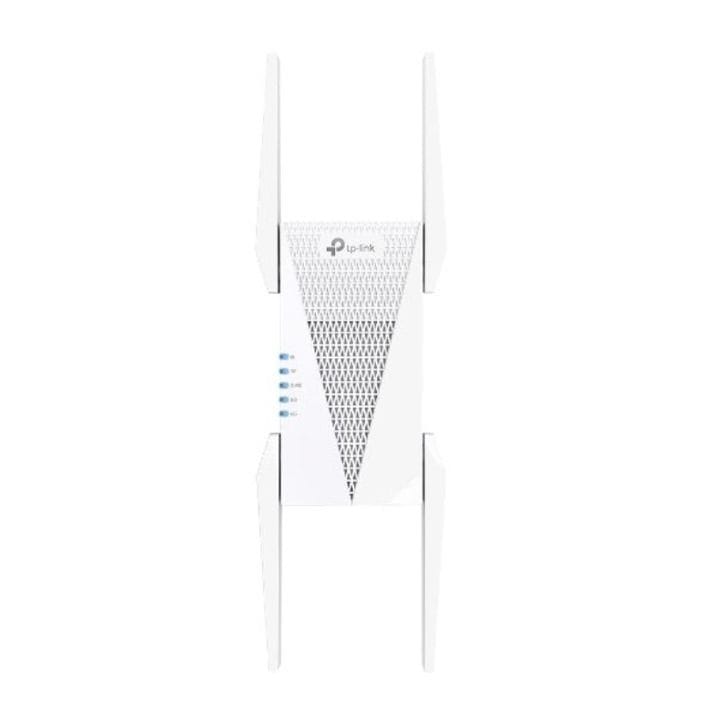 مقوي إشارة تي بي لينك Wi-Fi 6E شبكي بسرعة AXE5400 ثلاثي النطاق مع نطاق 6 جيجاهرتز ودعم OneMesh/EasyMesh ومنفذ جيجابت وتجوال ذكي أبيض