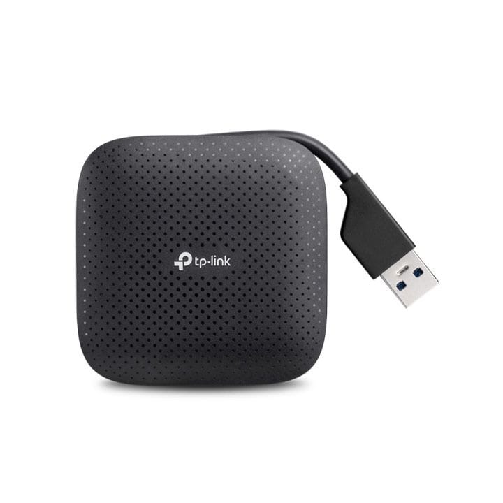 موزع تي بي لينك USB 3.0 بأربعة منافذ بسرعة نقل بيانات عالية 5 جيجابت في الثانية مع التوصيل والتشغيل وتصميم مدمج للسفر لأجهزة اللابتوب والكمبيوتر أسود UH400