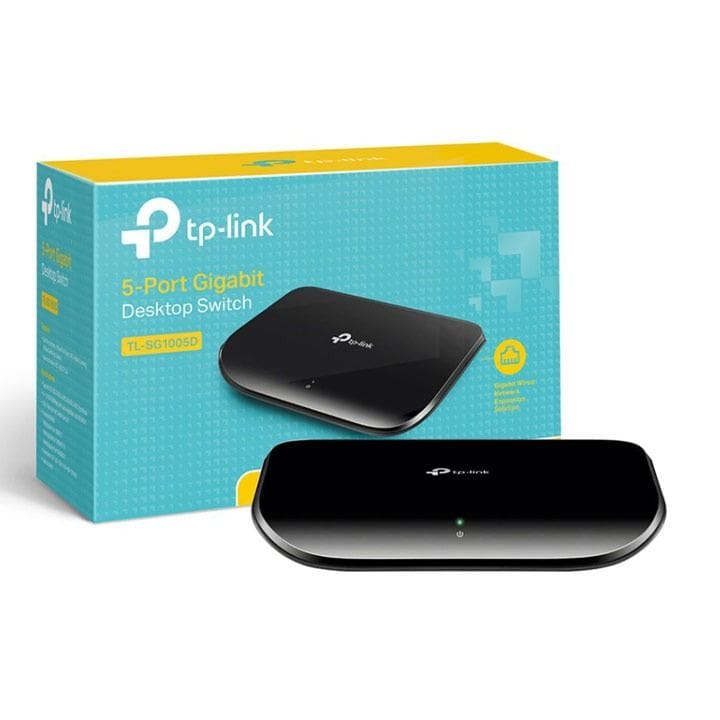 TP-Link TL-SG1005D 5-Port Gigabit Desktop Switch – 10/100/1000Mbps Ethernet, Plug & Play, Auto-Negotiation & Energy-Efficient Network Switch | Black