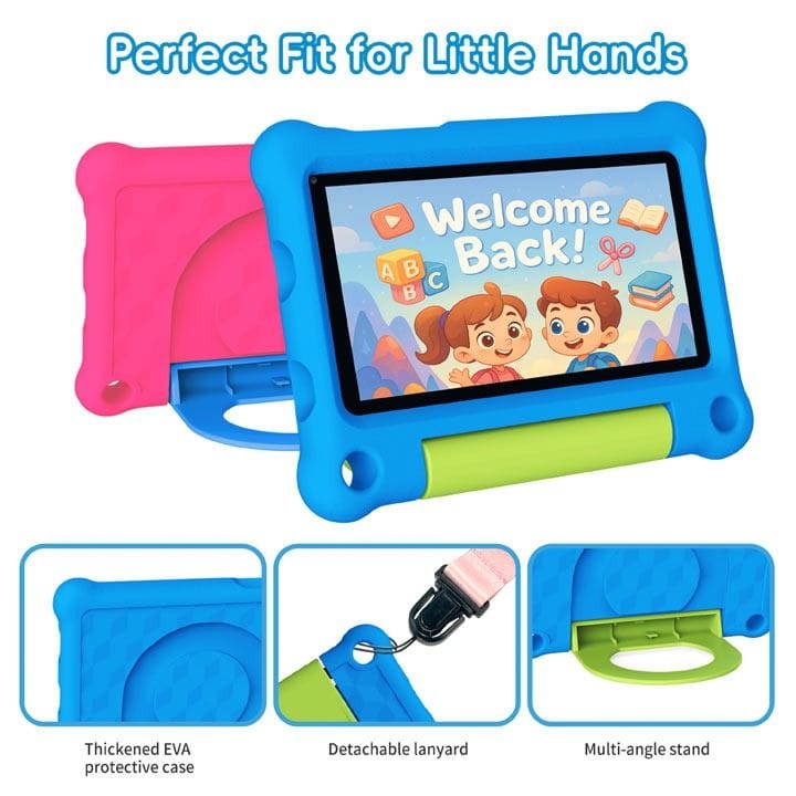 G-Tab Wi-Fi 3GB 64GB Tablet For Kids 7 Inch, IPS Display With 600x1024 Resolution, Allwinner A333 Processor, 3000mAh Battery - Pink - Pad7