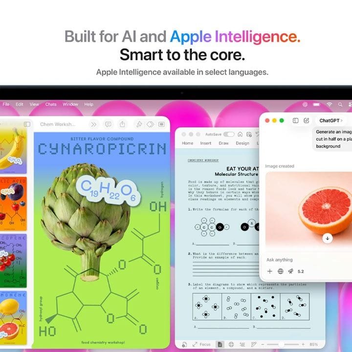 حاسوب محمول ماك بوك نيو مقاس 13 بوصة – شريحة A18 برو، معالج مركزي سداسي النواة، معالج رسومي خماسي النواة، شاشة ريتينا ليكويد، ذاكرة عشوائية 8 جيجابايت، سعة تخزين 512 جيجابايت، مستشعر بصمة الإصبع | لون نيلي – MHFG4AB/A