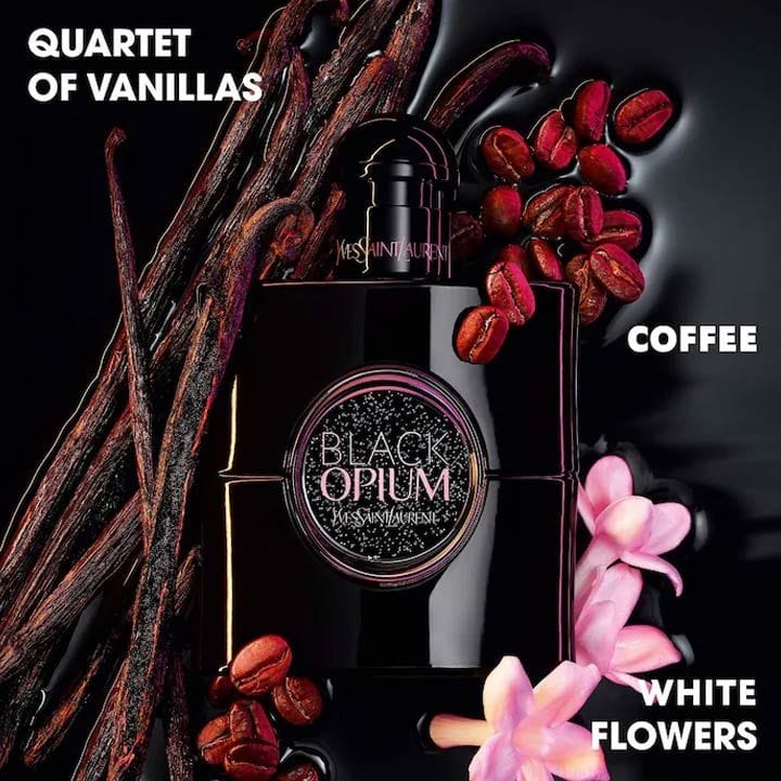 YSL Black Opium Le Parfum 90ml Women’s Perfume, Floral Gourmand Vanilla, Black Coffee Accord, White Flowers, Warm Amber Musk, Long Lasting