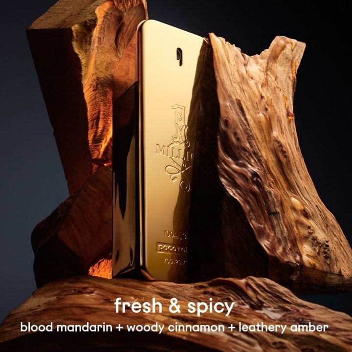 Paco Rabanne 1 Million EDT 100ml Men’s Perfume, Woody Spicy, Blood Mandarin Grapefruit Mint, Cinnamon Rose, Leather Amber Patchouli, Long Lasting