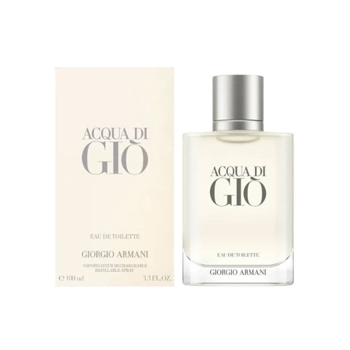 Armani Acqua di Giò Eau de Toilette for Men 100ml – Bergamot, Marine Notes, Jasmine, Rosemary & Cedar Fresh Aquatic Fragrance