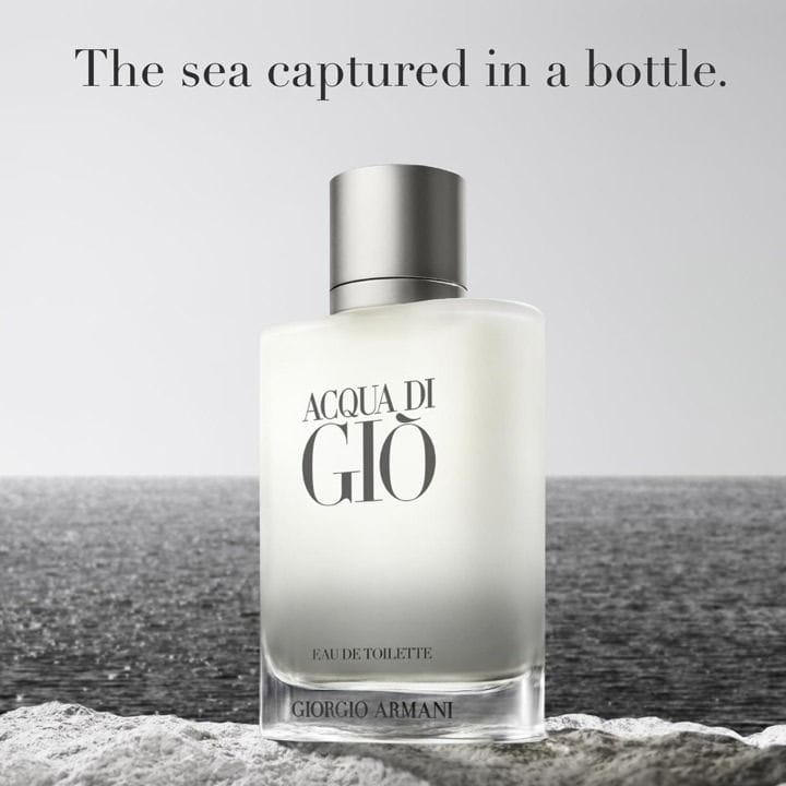 Armani Acqua di Giò Eau de Toilette for Men 100ml – Bergamot, Marine Notes, Jasmine, Rosemary & Cedar Fresh Aquatic Fragrance