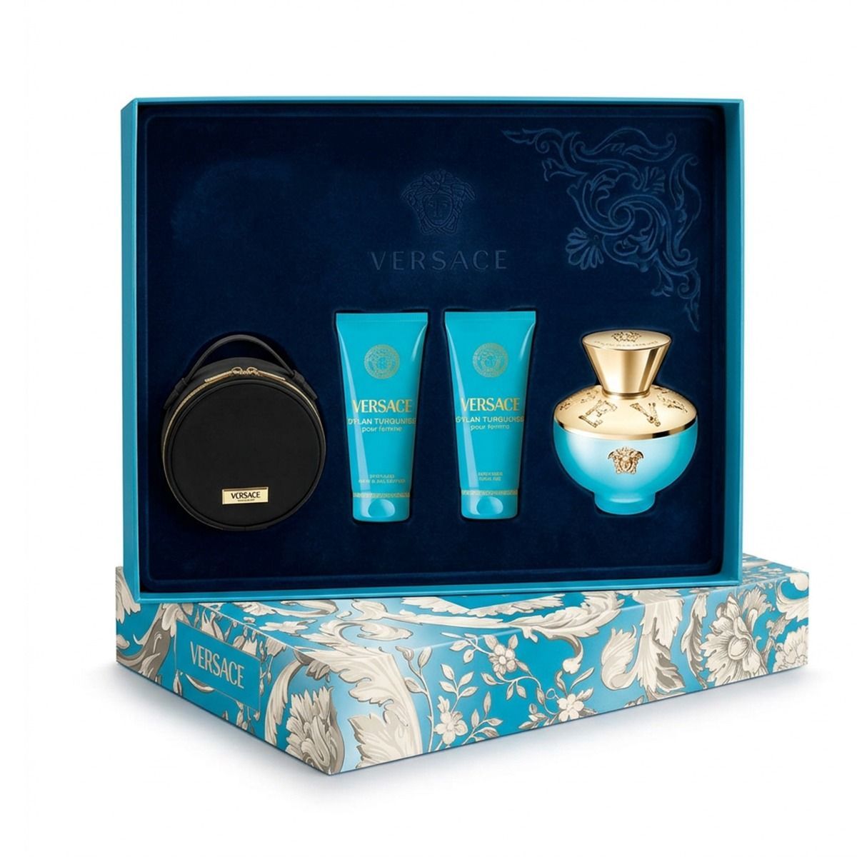 Versace Pour Femme Dylan Turquoise EDT 100ml Set Women’s Perfume, Floral Fruity Fresh, Mandarin Lemon Blackcurrant, Jasmine Freesia, Cedarwood Musk, Gift Set