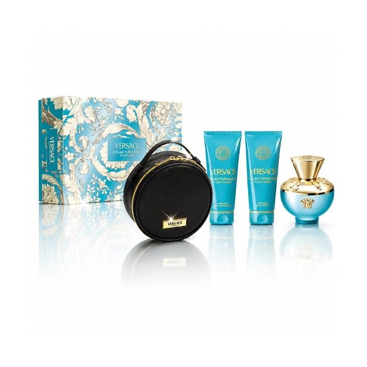 Versace Pour Femme Dylan Turquoise EDT 100ml Set Women’s Perfume, Floral Fruity Fresh, Mandarin Lemon Blackcurrant, Jasmine Freesia, Cedarwood Musk, Gift Set