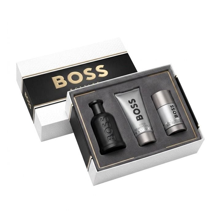 Hugo Boss Bottled Parfum Gift Set for Men 100ml – Mandarin, Olibanum, Orris & Cedarwood Intense Woody Amber Fragrance