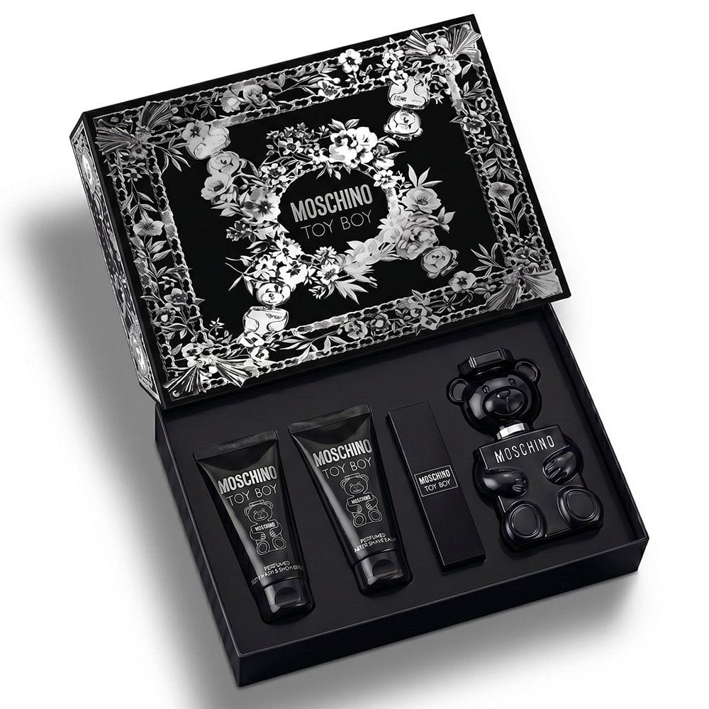 طقم عطر موسكينو توي بوي أو دو بارفان 100 مل – فلفل وردي، ورد، قرنفل ونجيل الهند – عطر زهري حار خشبي