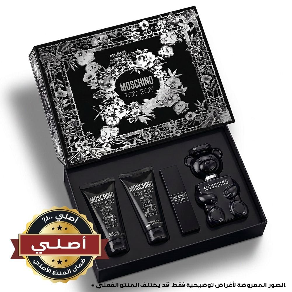 طقم عطر موسكينو توي بوي أو دو بارفان 100 مل – فلفل وردي، ورد، قرنفل ونجيل الهند – عطر زهري حار خشبي