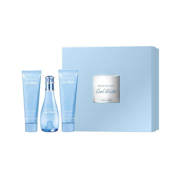 Davidoff Cool Water Woman Eau de Toilette Gift Set 100ml – Pineapple, Melon, Lotus, Lily & Musk Fresh Aquatic Fragrance