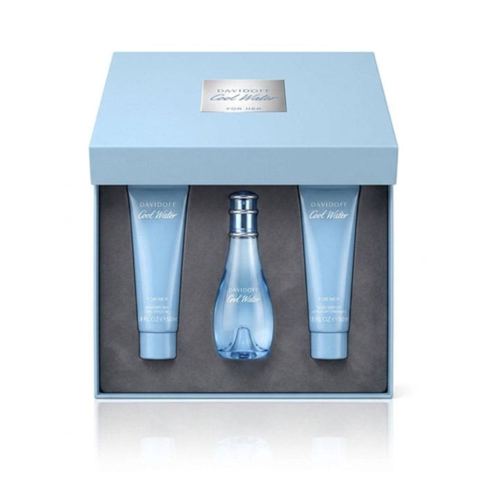 Davidoff Cool Water Woman Eau de Toilette Gift Set 100ml – Pineapple, Melon, Lotus, Lily & Musk Fresh Aquatic Fragrance