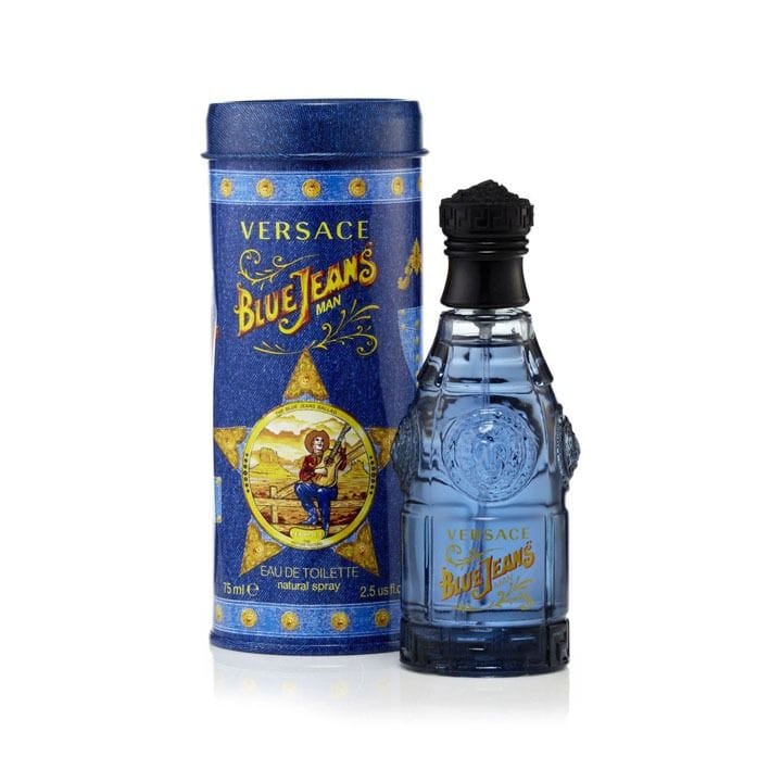 Versace Blue Jeans EDT 75ml Men’s Perfume, Woody Aromatic, Citrus Bergamot Juniper, Lavender Jasmine Nutmeg, Cedarwood Sandalwood Amber, Long Lasting