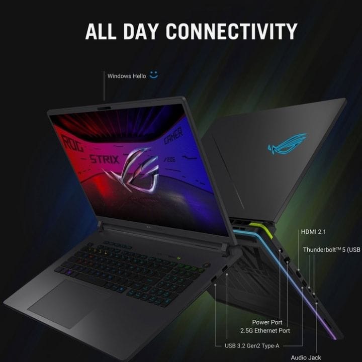 ASUS ROG Strix G18 Gaming Laptop – i9-14900HX, 18" 2.5K 240Hz IPS, RTX 5070 8GB, 32GB RAM, 1TB SSD | Eclipse Gray – G815JPR-G91621W