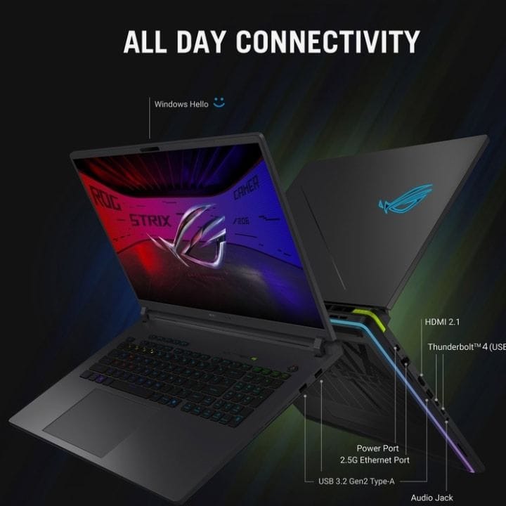 ASUS ROG Strix G16 Gaming Laptop – i9-14900HX, 16" 2.5K 240Hz IPS, RTX 5070 8GB, 32GB RAM, 1TB SSD | Eclipse Gray – G615JPR-G91621W