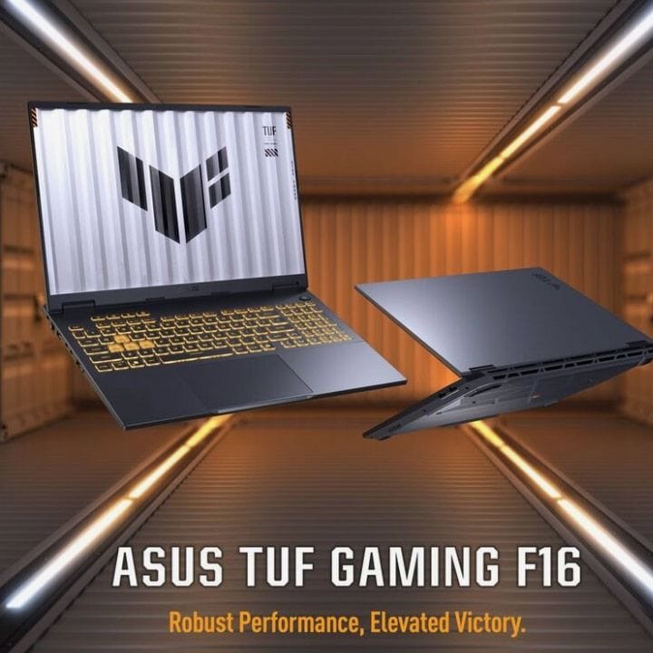 أسوس تاف جيمينغ F16 لابتوب ألعاب – آي 7-14650 إتش إكس، شاشة 16 بوصة WUXGA بتردد 165 هرتز IPS، آر تي إكس 5050 سعة 8 جيجابايت، ذاكرة 16 جيجابايت DDR5، تخزين 1 تيرابايت SSD | جايغر غراي – FX608JHR-RV001W