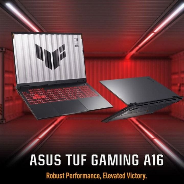 أسوس تاف جيمينغ A16 لابتوب ألعاب – رايزن 7 260، شاشة 16 بوصة WUXGA بتردد 165 هرتز IPS، آر تي إكس 5050 سعة 8 جيجابايت، ذاكرة 16 جيجابايت DDR5، تخزين 512 جيجابايت SSD | جايغر غراي – FA608UH-G1S825W