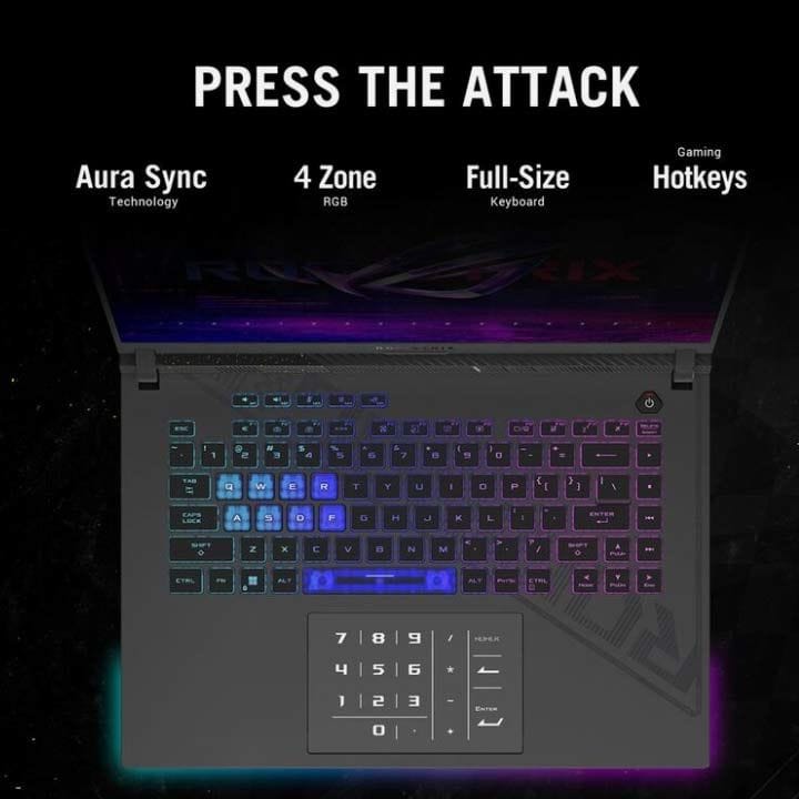 ASUS ROG Strix G16 Gaming Laptop – i7-13650HX, 16" WUXGA 165Hz IPS, RTX 4060 8GB, 16GB RAM, 1TB SSD | Eclipse Gray – G614JV-I7161G