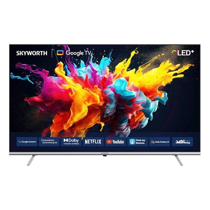 Skyworth 65-inch QLED UHD Google TV 4K Smart TV HDR10 Dolby Audio Chromecast Voice Control Frameless | Black - 65Q6500G