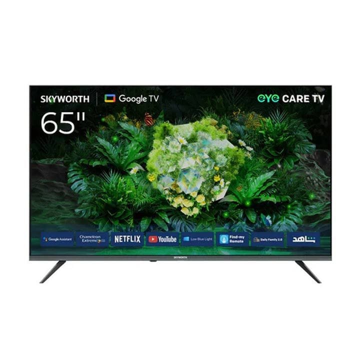 Skyworth 65-inch UHD Google TV 4K Smart TV HDR10 Dolby Audio Chromecast Voice Control Frameless Design | Black - 65G6500G