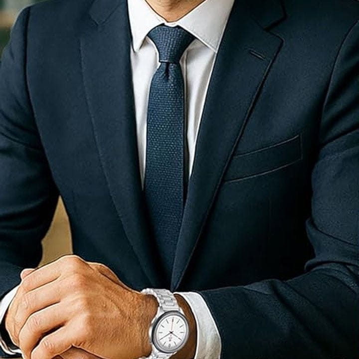 ساعة ذكية سويس ميليتاري دوم 8 – سوار فضي من الفولاذ المقاوم للصدأ، حلقة ساعة سوداء، تصميم هيكل فاخر | SM-WCH-DOM8-SILF-BLK-RING-STLS