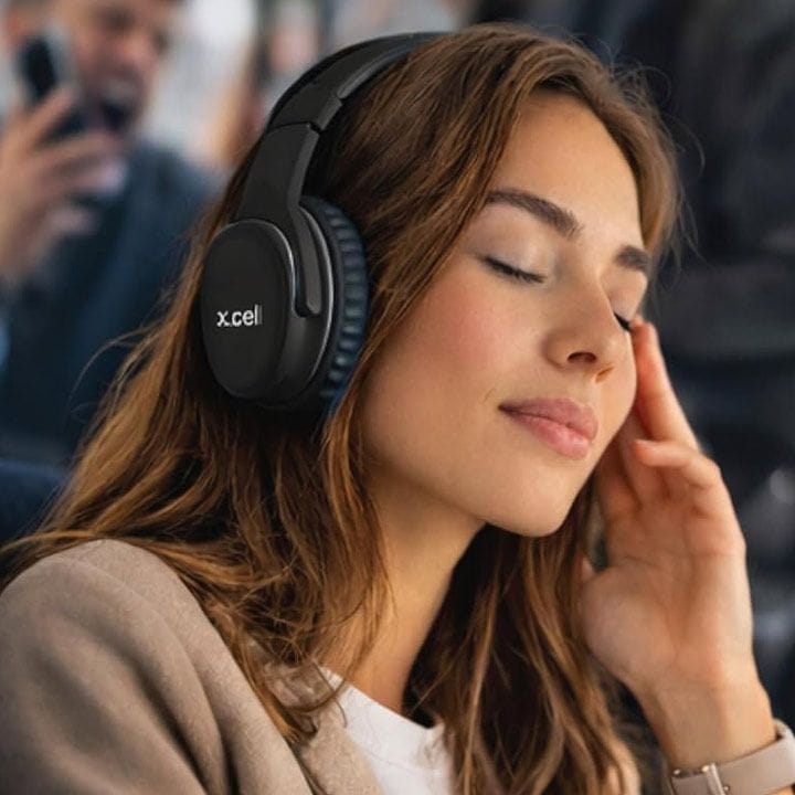 سماعات رأس لاسلكية إكس سيل إتش إس 315 – إلغاء الضجيج النشط، تشغيل 20 ساعة، تصميم قابل للطي فوق الأذن، أسود | XL-HS-315-ANC-20H-FOLD-BLK