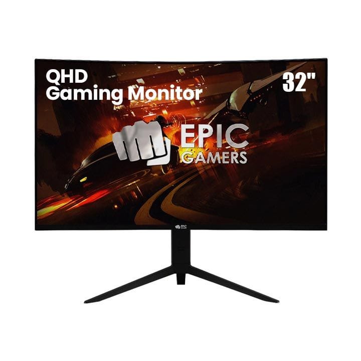 Epic Gamers 32" QHD Curved Gaming Monitor – 2560×1440 VA Panel, 240Hz Refresh Rate, 1ms Response Time, Adaptive-Sync, Frameless | Black - EP27-VA-240