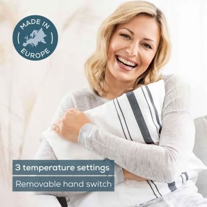 Beurer HK-25 Heating Pad – Fast Heating, 3 Temperature Settings, Automatic Switch-Off Safety, Soft Breathable Material - White