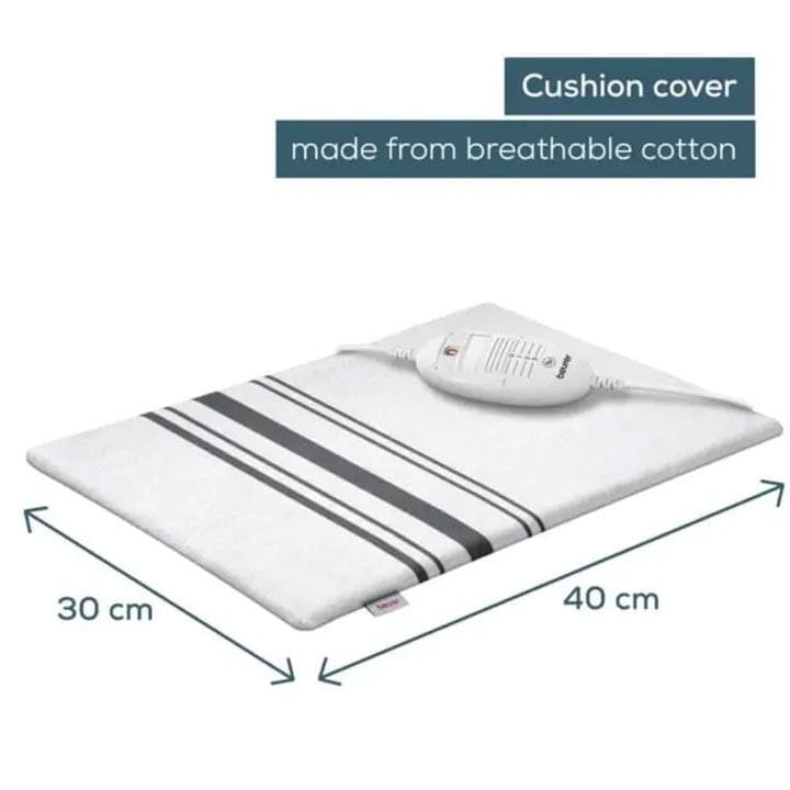 Beurer HK-25 Heating Pad – Fast Heating, 3 Temperature Settings, Automatic Switch-Off Safety, Soft Breathable Material - White