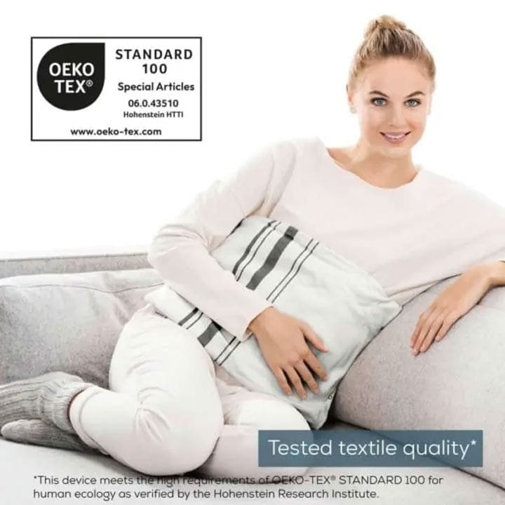 Beurer HK-25 Heating Pad – Fast Heating, 3 Temperature Settings, Automatic Switch-Off Safety, Soft Breathable Material - White