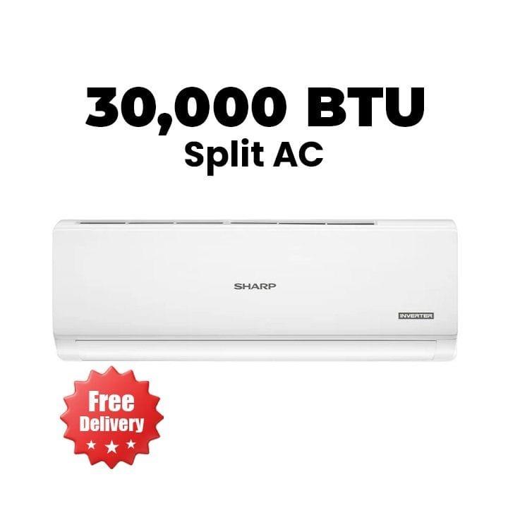 Sharp Split Air Conditioner 2.5 Ton, Inverter Technology, Filter Cleaning Reminder, Sleep Mode, Auto Restart - White - AH-X30CTG-Q