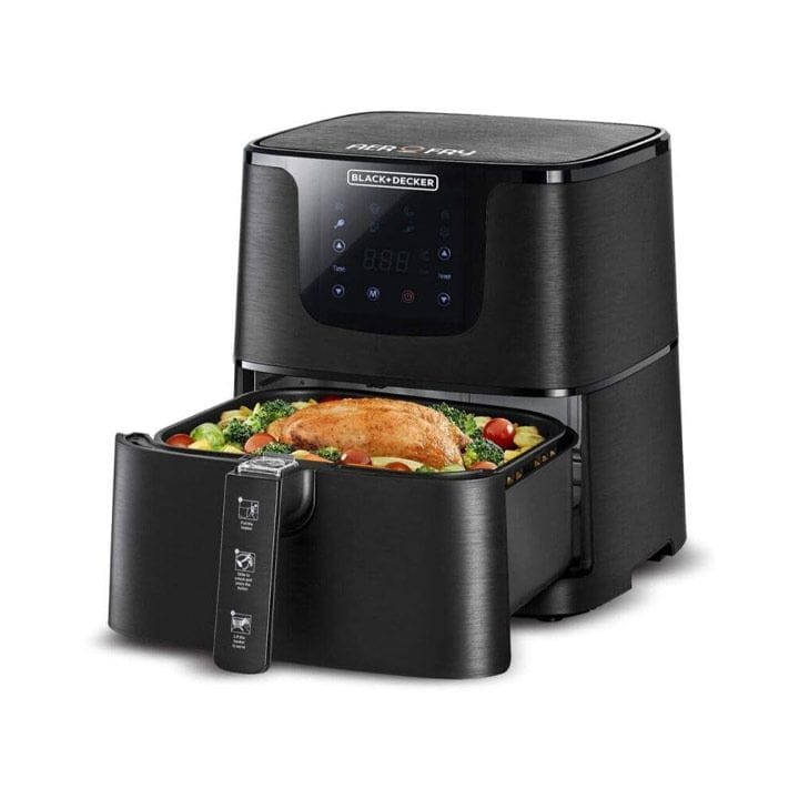 Black+Decker Digital AeroFry Air Fryer 5.8L, Digital Temperature Control, Touch Control, LED Display - Black - AF700-B5