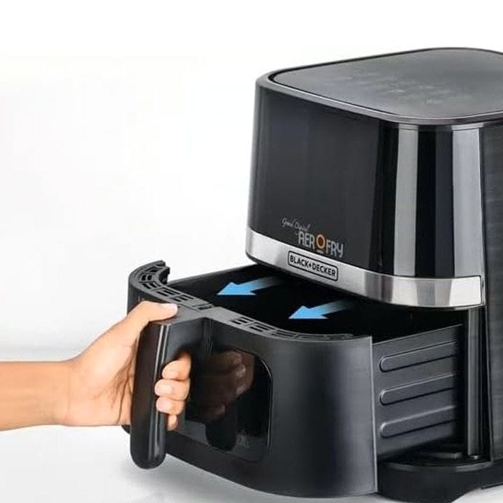 Black+Decker Digital AeroFry Air Fryer 5.8L, Digital Temperature Control, Touch Control, LED Display - Black - AF700-B5
