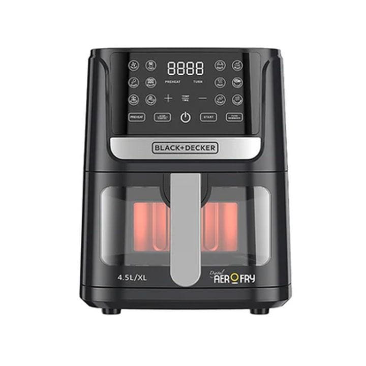 Black+Decker Digital Air Fryer 4.5L, Touch Panel, 12 Preset Programs, Adjustable Temp 80-200°C, Sleek Design, Auto-Off - Black - AF4500-B5
