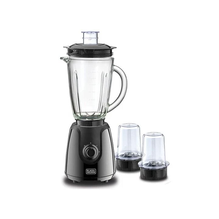 خلاط كهربائي بلاك+ديكر 400 واط بوعاء زجاجي ومطحنتين - أسود - BX440G-B5