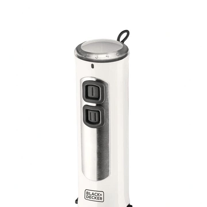 Black+Decker 400W 4 In 1 Stainless Steel Stem Hand Blender With Chopper Bowl And Whisk, 1.5L Capacity - White - SB4000-B5