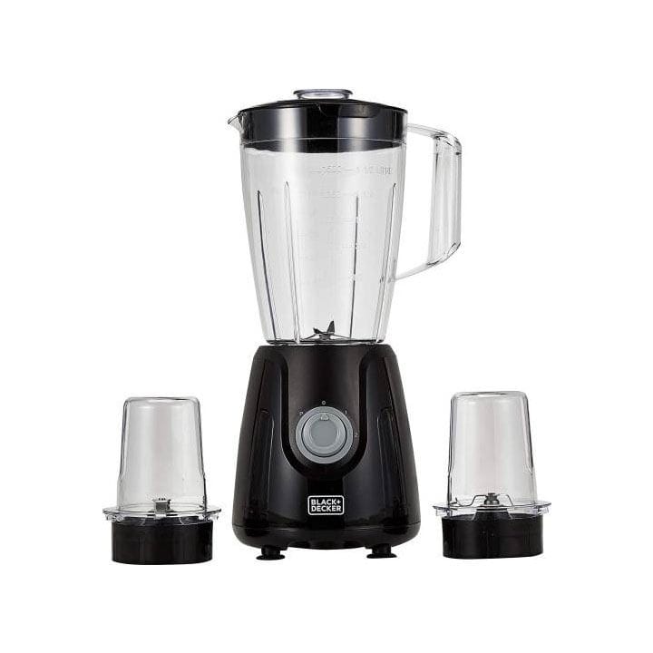 Black+Decker 400W Blender With 2 Mills, Stainless Steel Blades, Dual Pulse Control For Fine Grinding, 1.5L Capacity - Black - BX440-B5