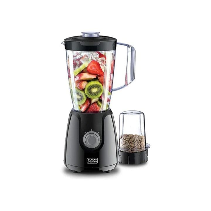 Black+Decker 400W Blender With Grinding Mill, 1.5L Capacity, 2 Speed Control, Pulse Function - Black - BX4130-B5