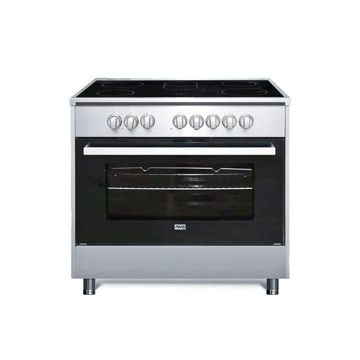 ALM Vitro Ceramic Electric Cooker 90x60cm, Sleek Design, Durable Construction, Top And Bottom Heating Elements - Silver - ALM-9060CSV