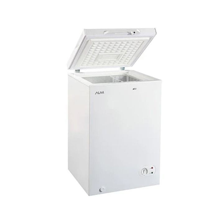 ALM Chest Freezer 140L, Energy-Efficient Cooling, Adjustable Temperature Control, Top-Opening Lid - White - ALM-CF140WT
