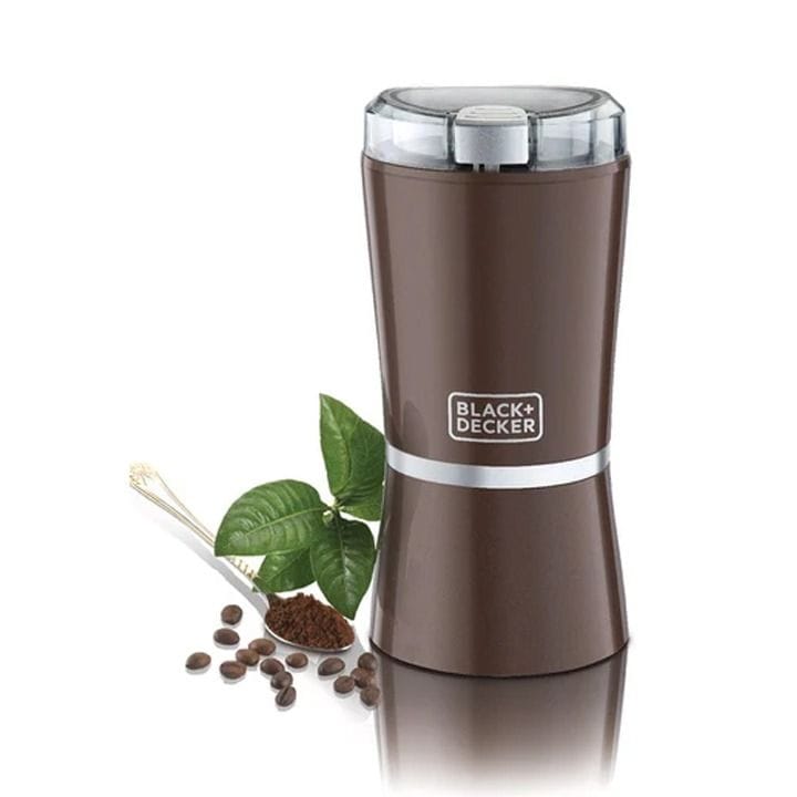 Black+Decker 150W Coffee Grinder, Stainless Steel Cup And Blade, 60g Capacity, One Speed With Pulse - Brown - CBM4-B5