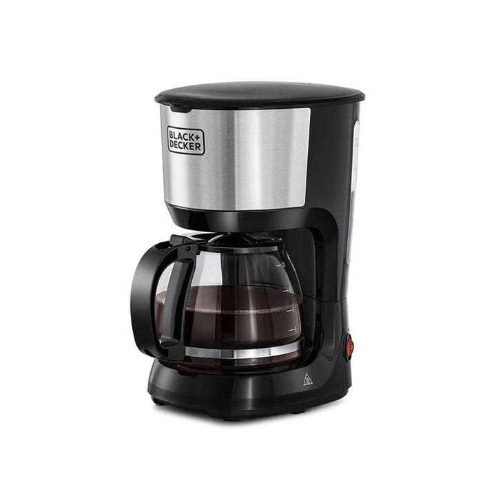 ماكينة قهوة بلاك+ديكر 750 واط مع إبريق زجاجي 1.25 لتر - أسود/فضي - DCM750S-B5