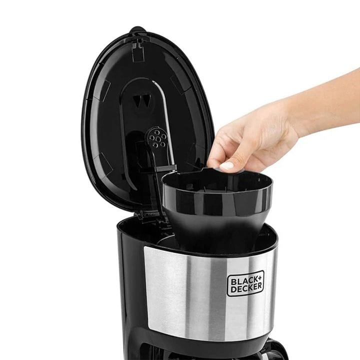 ماكينة قهوة بلاك+ديكر 750 واط مع إبريق زجاجي 1.25 لتر - أسود/فضي - DCM750S-B5
