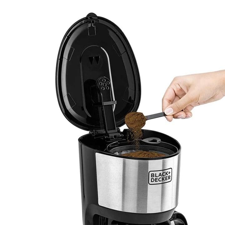 ماكينة قهوة بلاك+ديكر 750 واط مع إبريق زجاجي 1.25 لتر - أسود/فضي - DCM750S-B5