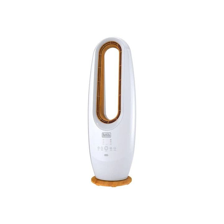 Black+Decker Bladeless Fan 85cm, Powerful Motor, Integrated LED Lighting, Innovative Bladeless Design - White - FBL85-B5