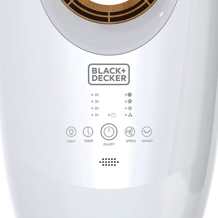 Black+Decker Bladeless Fan 85cm, Powerful Motor, Integrated LED Lighting, Innovative Bladeless Design - White - FBL85-B5