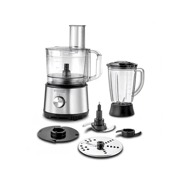 Black+Decker Multifunctional Food Processor 800W, 24 Functions, 2 Speeds + Pulse, Stainless Steel Blades - Black/Silver - FX825-B5