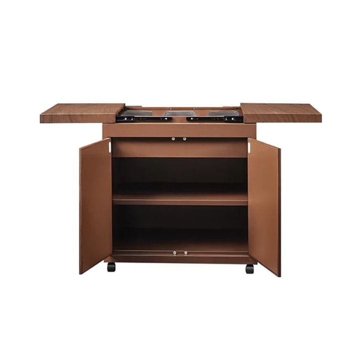 ALM 3-Plates Food Warmer And Hostess Trolley, 2 Shelves, Removable Power Cable, Elegant And Modern Design - Brown - ALM-HT3SLO