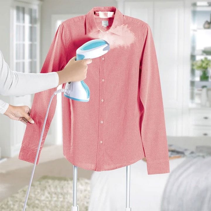 Black+Decker Handheld Garment Steamer 1200W, Includes 200ml Measuring Beaker, Steam Jet Button With Lock, 260ml Removable Water Tank - White - HST1200-B5